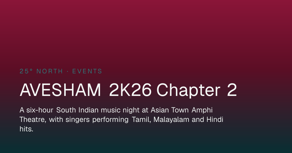 AVESHAM 2K26 Chapter 2: Nov 20, 2026, Asian Town Amphi Theatre | 25 North